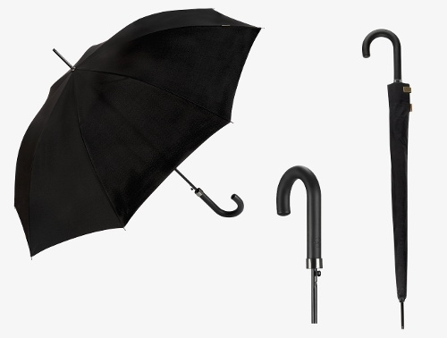 Paraguas Largo Clima Premium Black, Automático y Antiviento, Elegante