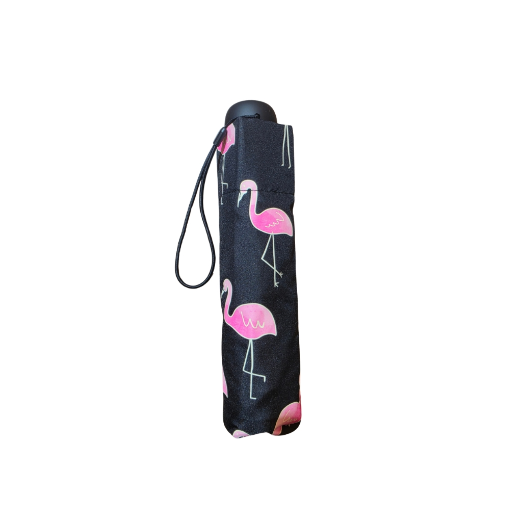 Paraguas Plegable con Estampado de Flamencos y Funda - Imagen 2