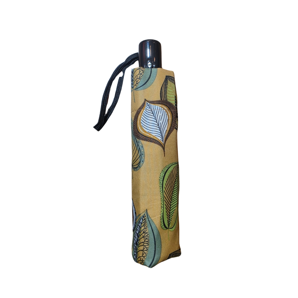 Paraguas Plegable con Estampado de Hojas Botanicas y Funda - Imagen 2