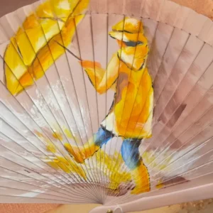 Abanico de Madera Pintado a Mano Colección Arte y Figuras, Diseños Exclusivos de Autor