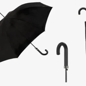 Paraguas Largo Clima Premium Black, Automático y Antiviento, Elegante