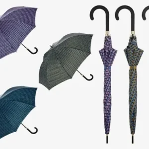 Paraguas Largo Clima Automático con Estampado Geométrico Elegante
