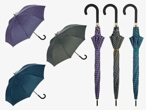 Paraguas Largo Clima Automático con Estampado Geométrico Elegante