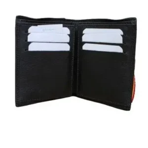 Cartera de piel para hombre con elástico de bandera de España, sin monedero