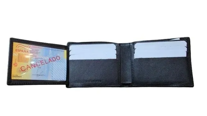 Cartera Vertical de Piel para Tarjetas con Elástico Bandera de España sin monedero - Imagen 2