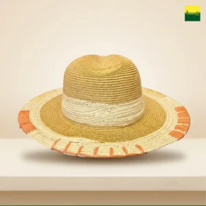 Sombrero de Papel estilo Indiana con Protección UV+50  y Detalles Naranja