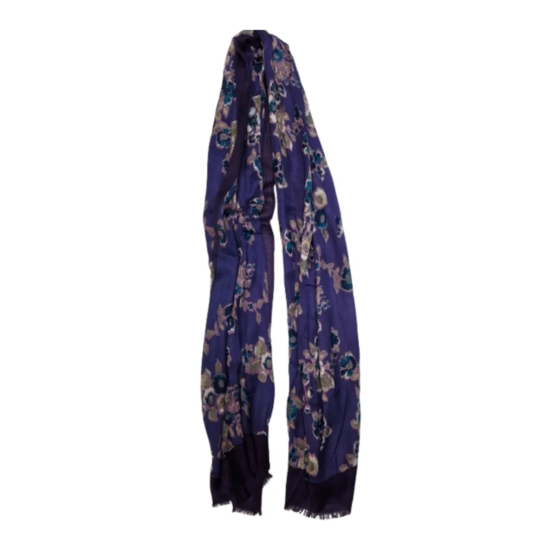 Fular Estampado Floral en Tonos Morado y Multicolor Bufanda de Mujer