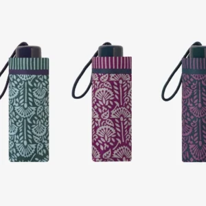 Paraguas Plegable Compacto con Estampado Floral y Estuche   C-Collection