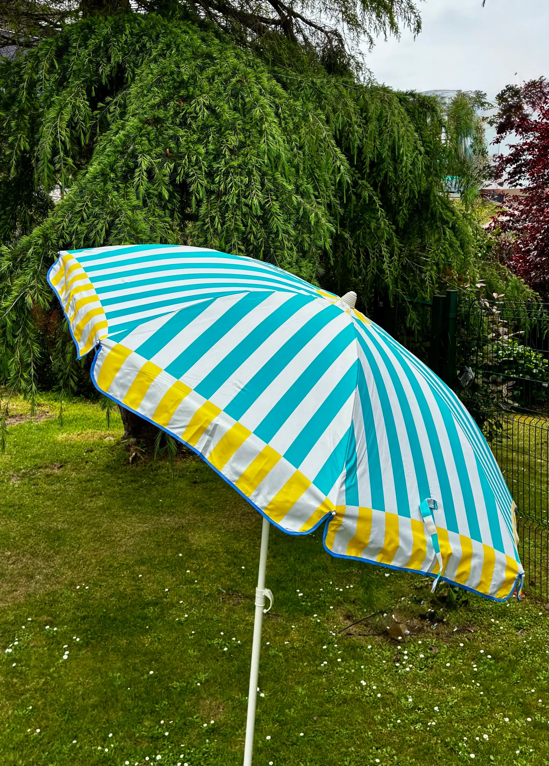 Sombrilla 180cm Romanelli Rayas Estilo Riviera con protección UPF 50+ - Imagen 5