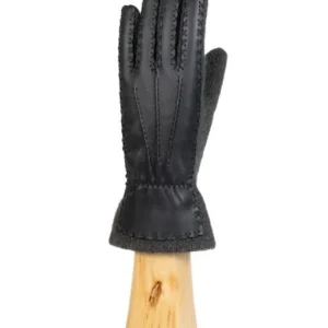 Guantes de angora con dorso de piel - Santacana