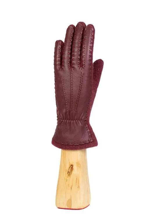 Guantes de angora con dorso de piel - Santacana